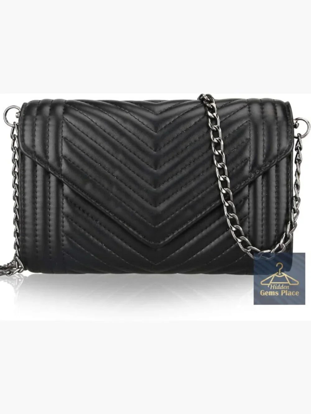 Small Quilted Leather Crossbody Bag with Chain Strap
